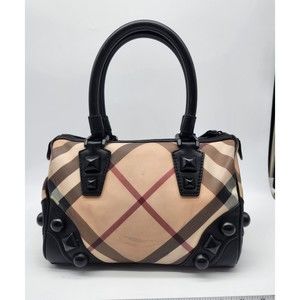 Burberry Bags Burberry Nova Check Mega Stud Bowling Boston Bag 7burxaci Poshmark